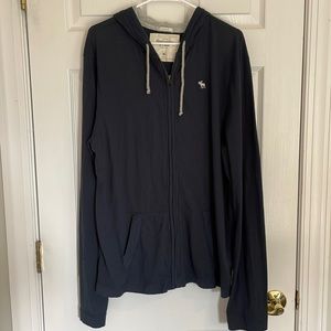 Abercrombie & Fitch Men’s Full-Zip Lightweight Hoodie, Navy, size XL